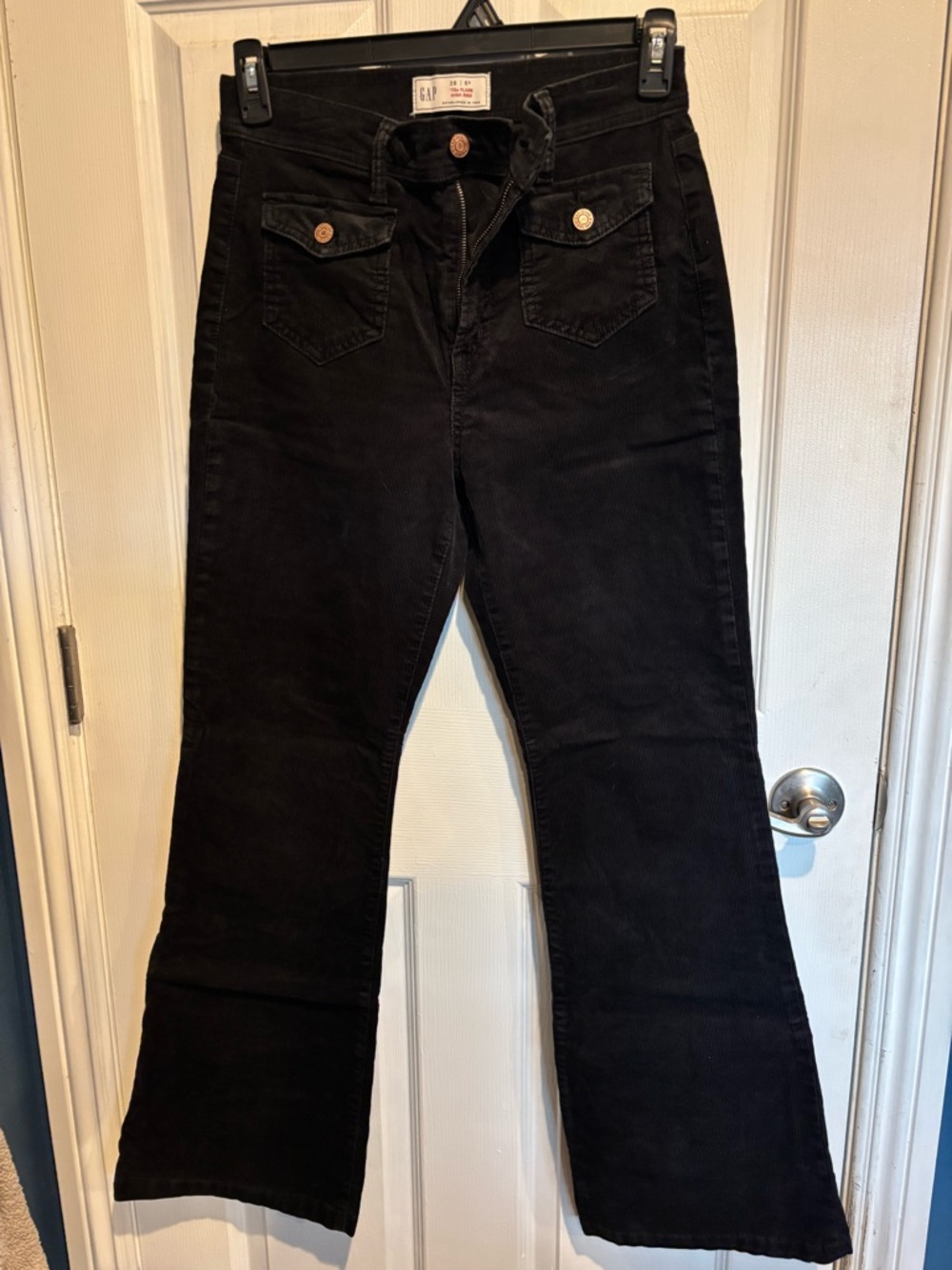 GAP Black Corduroy '70s Flare High-Rise Pants